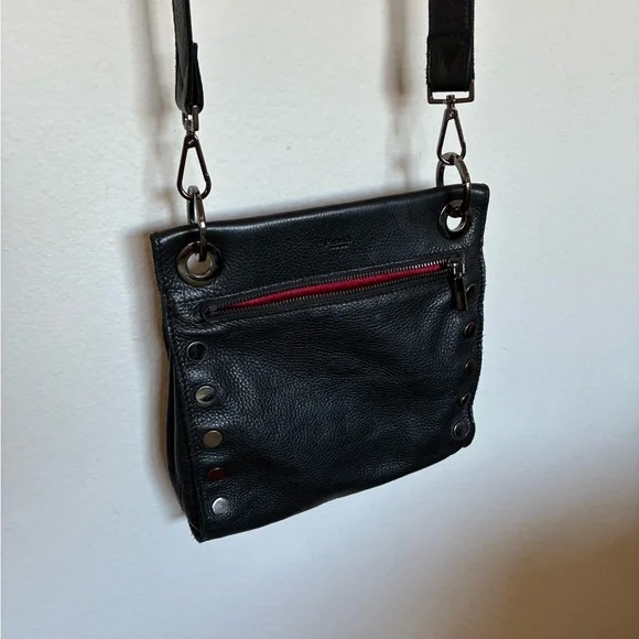 Hammitt Tony Medium Crossbody Studded Leather Bag in Black/Gunmetal - Picture 4 of 10